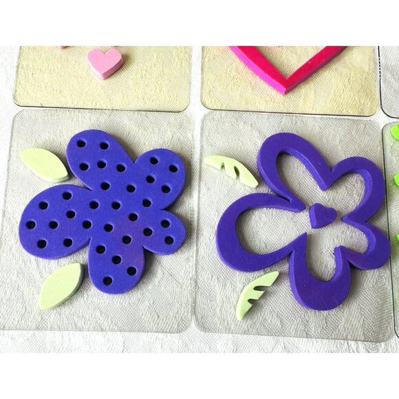 Duncan Chunky Layers Craft Foam Lady Bugs Hearts Flowers See Thru Mounts (6) VTG - Picture 5 of 8